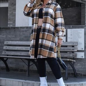 Plaid Plus Size Shacket